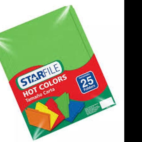 FOLDER CTA. HOTCOLORSFLASHFILE INT. VERDE PAQUETE C25 PZAS